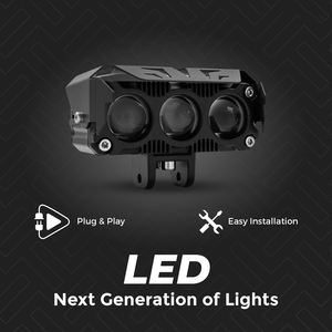 Roadpower (RP-FOG-443) Faro LED de 4 lentes, luz de alta intensidad para conducción y niebla para motocicleta, coche, SUV y todoterreno - Product Image 3