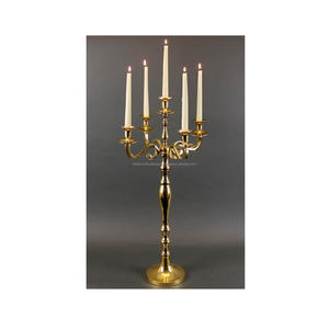 Candélabres de luxe à 5 bras plaqués cuivre pour centres de table de mariage Design unique Décoration de sol pour la maison Candélabres faits à la main - Product Image 5