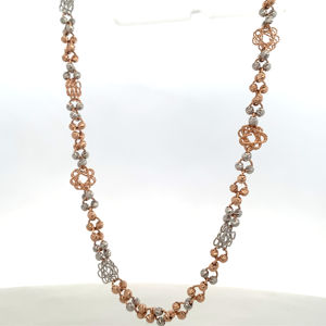 Collar Mala de Oro Rosa de 18K - Cadena Delicada con Múltiples Cuentas para Mujer - Product Image 5