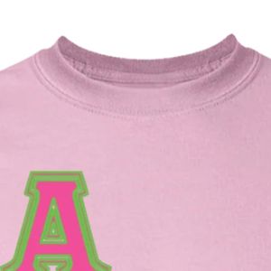 Camiseta Casual de Verano para Mujer, Cuello Redondo, Manga Corta, Color Rosa Claro, con Gráfico Bordado, Ecológica, para Alpha - Product Image 4