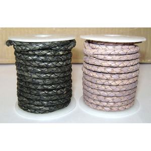 Cordon en cuir tressé rond de qualité supérieure pour bijoux, cordons en cuir tressés à la main pour la fabrication d'accessoires de bijouterie - Product Image 3