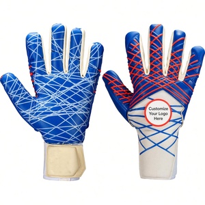 Gants de gardien de but de football personnalisables Jaune Bleu PU Antidérapant Respirant Sangle de poignet réglable Unisexe - Product Image 1