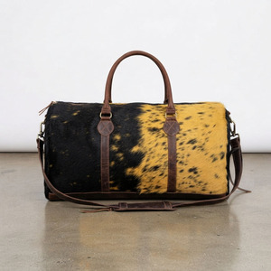 Sac de voyage en cuir de vachette de qualité supérieure, sac de sport personnalisé en cuir de vachette, sac de voyage week-end avec poche zippée en cuir de vachette OEM - Product Image 2