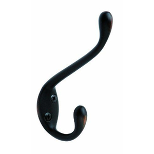 Black Metal Wall <b>Hook</b> Single Rustic Coat Rack Heavy-Duty <b>Hook</b> for Home <b>Bathroom</b> Clothing Installation with Drill - Product Image 1