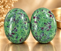 Pierres de Palmes en Agate Zoisite Rubis Naturel Polies Ovales en Gros, Pierres Précieuses de Guérison pour l'Amour et la Décoration Intérieure