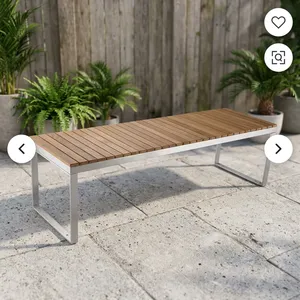 Three Seater Wooden Office <b>Sofa</b> <b>Bench</b> with Stainless Steel Frame for Reception Lobby Waiting Area Commercial Seating - Product Image 5