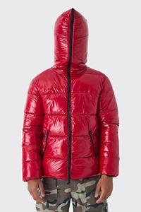 Chaqueta Bomber de Invierno Personalizada con Logotipo Bordado, Cierre de Cremallera Termosensible, Relleno de Algodón, Chaqueta con Capucha para Hombre - Product Image 2