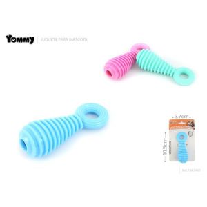 Juguete Masticable para Perros Yommy, Forma de Anillo, 10.5cm, Azul, Rosa, Verde Azulado - Product Image 1