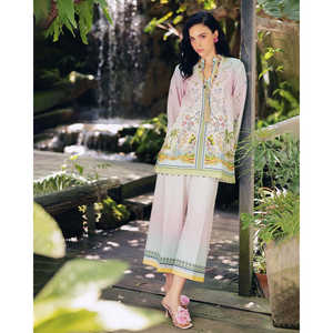 Ensemble coordonné de soirée pour femmes PD-Aarohi en rose taille M avec imprimé numérique - Product Image 2