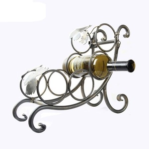 Antique Iron Wine <b>Rack</b> With 3 Bottle Capacity Decorative Metal <b>Display</b> Stand For Home Dining Room Furniture - Product Image 1