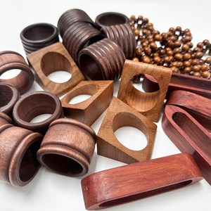 Anillo de Servilleta de Madera Clásico para una Presentación Elegante en Restaurantes, Accesorios Decorativos para Mesa, Juego de Colección Premium - Product Image 1