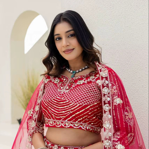 Sarees indio listo para usar 1M listo para usar Saree Bollywood secuencia bordado seda color melocotón Sarees fiesta desgaste por Fatema - Product Image 1