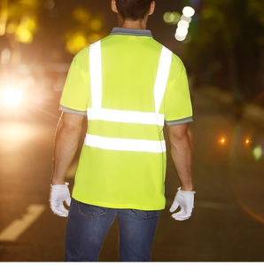 Chemises polo fluorescentes imperméables avec logo personnalisé, vêtements de sécurité réfléchissants unisexes, respirants, à manches courtes, pour le travail et la sécurité - Product Image 6