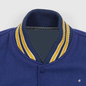 Wholesale Cheap Price <b>Mens</b> Blue Varsity <b>Jacket</b> With Tan PU Sleeves And Arrow Pockets Preppy Style <b>Baseball</b> Varsity <b>Jackets</b> OEM - Product Image 4