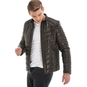 Veste en cuir décontractée pour homme, tendance, de qualité supérieure, design personnalisé, longue et fine, imperméable et respirante - Product Image 1