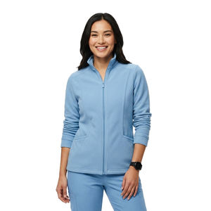Blouse de travail médicale sportive pour femme, entièrement zippée, uniforme médical, veste d'hôpital pour médecin, manteau de réchauffement avec poche fonctionnelle, blouses de travail - Product Image 1