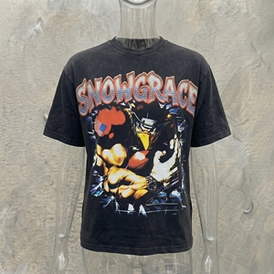 T-shirt pour homme Snowgrace à logo surdimensionné sur le devant, manches courtes, col rond, jersey de coton, polyester/coton, style streetwear - Product Image 6