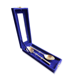 1 PCS Brass Dessert Spoon Elephant Handle Crafts Gold Matte Polished Brass Cutlery <b>Sets</b> <b>Black</b> Packing Box - Product Image 4