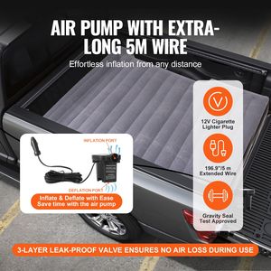 "5.5-5.8ft Full Size Short Truck Bed <b>Inflatable</b> Air Mattress W/12V Pump & 2 Pillows for Camping" - Product Image 3
