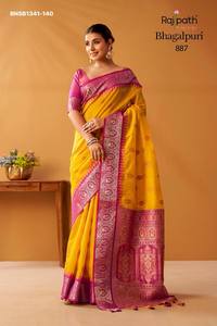 Festival wear Modal Fancy Cotton with Pochampally Border & Pallu with Tassels <b>Saree</b>-<b>Blouse</b> Collection Supplier from Surat - Product Image 3