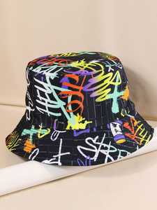 Unisex Canvas Bucket <b>Hat</b> Black and Teal 3D Embroidery Vintage Spring <b>Summer</b> 6-Panel Polyester Adult Fit - Product Image 5