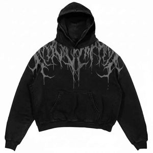 Sudaderas con Capucha de Secado Rápido y Transpirables con Lavado Ácido, Impresión de Logotipo Personalizada, Sudaderas de Alta Calidad para Hombre, 100% Algodón, Corte Holgado, Estilo Urbano - Product Image 3