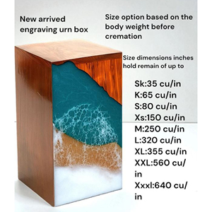 Handcrafted Wooden Cremation Urn with Resin Beach Design, Ocean Waves, and Natural Rosewood urn <b>Memorial</b> <b>Keepsake</b> by AYAANS - Product Image 6