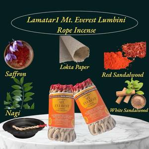 Lamatar1 hecho a mano Nepal Lumbini cuerda incienso conjunto 5 Natural dulce Aroma quema suavemente Natural mecha Yoga meditación compañero - Product Image 3