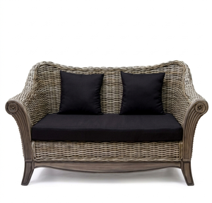 Alto volumen de ventas casa muebles de la sala de ratán Natural Angela sofá de 2 plazas - Product Image 4