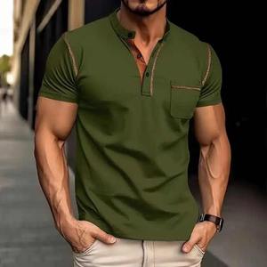 Polo de Verano 2025 para Hombre, Camiseta de Algodón de Manga Corta con Botones, Cuello Clásico, Transpirable, Corte Ajustado, Color Sólido - Product Image 4