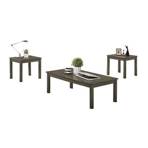Elegante Set di Tavolini da Caffè Grigio Scuro 3 Pezzi: 1 Tavolino da Caffè e 2 Tavolini Laterali per Arredamento Soggiorno - Product Image 2