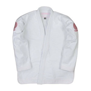 White BJJ Kimono Unisex Adult Regular Fit 100% Cotton Stretch Breathable Lightweight Quick Dry Jiu Jitsu Gi Red Sleeve - Product Image 1