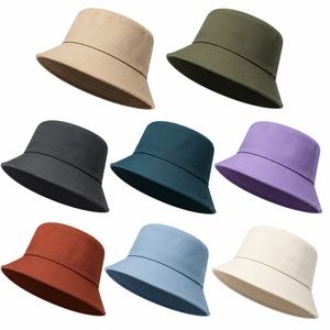 Custom <b>Plain</b> Cotton Bucket Hat Unisex Blank Fisherman Sun Hat Outdoor Summer Travel Beach OEM ODM Wholesale <b>Cap</b> - Product Image 1