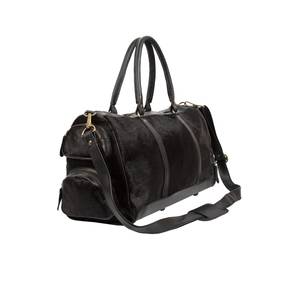 Sac de voyage de week-end en cuir véritable de qualité supérieure à prix abordable, style fourrure, avec fermeture éclair, design tendance, sacs de voyage en fourrure - Product Image 5
