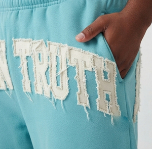 <b>Men</b> Plus Size Heavyweight Wide Leg Sweat Pants 100% Cotton Fleece <b>Baggy</b> Distressed Embroidery Fashion <b>Joggers</b> Sweat Pants <b>Men's</b> - Product Image 4