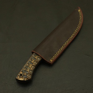 มีด EDC ใบมีดแบบ Fixed Blade ปลายแหลม ตีขึ้นรูปด้วยมือ ด้ามไม้ Pakka สำหรับตั้งแคมป์ บุชคราฟท์ มีดอเนกประสงค์ ขายส่ง OEM - Product Image 6