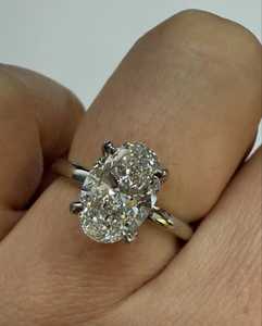 แหวนเพชร 1.5 กะรัต ทองคำแท้ 14K 18K ทรงโอวัล เพชรเพาะเลี้ยง ฝังแบบหนามเตย สำหรับหมั้น ขอแต่งงาน ของขวัญวันครบรอบสุดหรู - Product Image 4