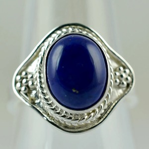<b>Lapis</b> <b>Lazuli</b> <b>Ring</b> 925 Sterling Silver Handmade Boho Statement Promise Jewelry for Women Natural Oval Shape Gemstone Jewelry - Product Image 5