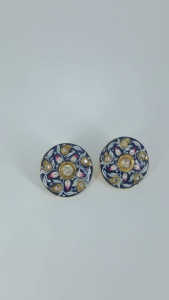 Royal 925 <b>Silver</b> Gold Plated Zircon Geometric Round <b>Earrings</b> IGI Certified Minimalist Premium Designer <b>Studs</b> for Women - Product Image 2