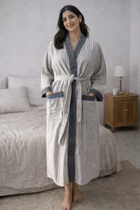 Precio al por mayor: Conjunto de batas de baño de hotel 100% algodón suave, absorbente, diseñado para adultos, para uso en el hogar, hotel y spa. - Product Image 2