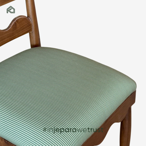 Chaise de salle à manger ergonomique en teck massif de qualité supérieure, écologique, imperméable, avec revêtement en lin, pour appartement moderne et salle de bain - Product Image 4