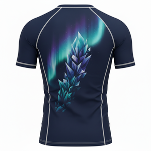 T-shirt de compression à manches courtes premium, sublimé, respirant, tissu durable, coutures renforcées, pour MMA, BJJ, surf et entraînement. - Product Image 2