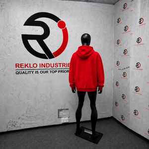 Sudadera con capucha roja con cremallera y estampado gráfico, estilo oversize, de algodón grueso, para hombre, venta al por mayor, ropa casual en oferta - Product Image 4