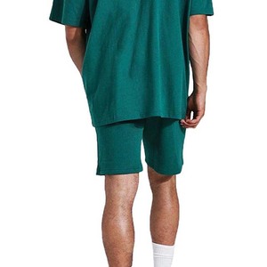 Conjunto de 2 Piezas de Camiseta y Pantalones Cortos para Hombre, con Logotipo Personalizado, Talla Grande, 100% Algodón, Estilo Urbano, Transpirable, para Verano, Informal, para Correr - Product Image 4