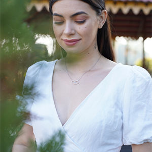 Collar con Colgante de Diamantes en Círculo Entrelazado de Lujo Premium, Joyería Fina de Plata de Ley 925, Regalo Romántico para Mujer, Boda y Aniversario - Product Image 4