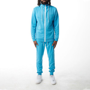 Chándal de invierno personalizado de poliéster/algodón con capucha y cremallera, de forro polar grueso, transpirable, de corte regular, de dos piezas, liso, para hombre. - Product Image 5