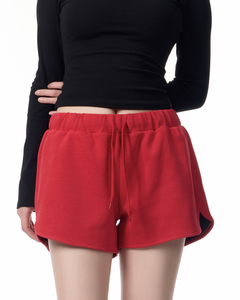 Six Trend Sports 2025 New Style American Retro Red Women's Casual Short Sweatpants Mid Waist Breathable Elastic <b>Drawstring</b> - Product Image 3