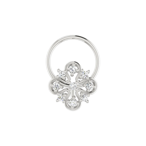 AJRETAIL - Piercing de Nariz de Diamante de 0.04 Quilates, Corte Brillante Redondo, Diseño de Flor, Oro de 14K, Estilo Étnico, Joyería Fina para Mujer - Product Image 3