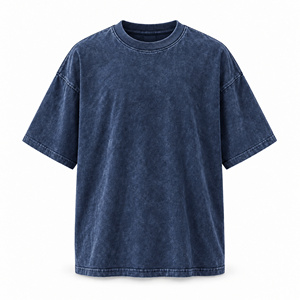 T-shirt violet délavé surdimensionné pour homme, vintage, à manches courtes, col rond, uni, décontracté, style streetwear - Product Image 4