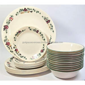 Juego de Platos de Porcelana Ecológica de 10.5 Pulgadas, Estilo Americano, Diseño Personalizado, Apto para Lavavajillas, para Bodas y Cocina - Product Image 1